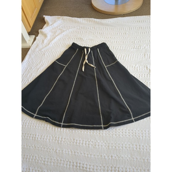 We The Free Dresses & Skirts - We The Free Free-Est Strada Midi Skirt Sz XS Black White Piping Waist 27"